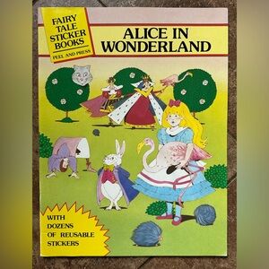 Vintage 1990 Alice in Wonderland Fairy Tales Sticker Book New Unused